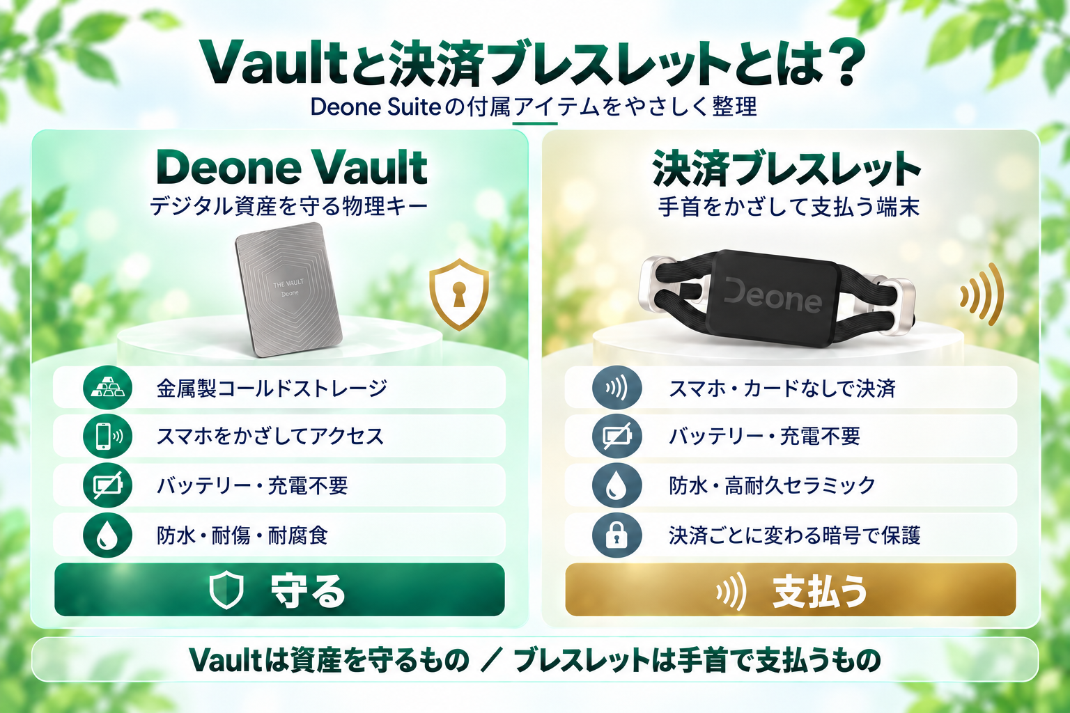 Deone VaultとDeone決済ブレスレット