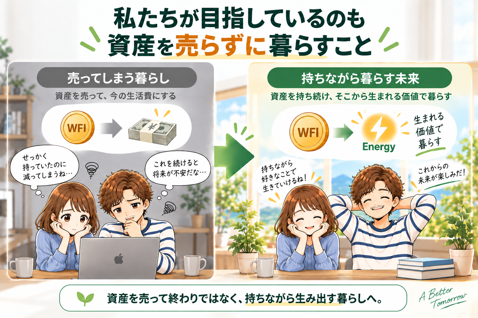 WFIを売る暮らしと持ちながら価値を生み出す暮らしの比較