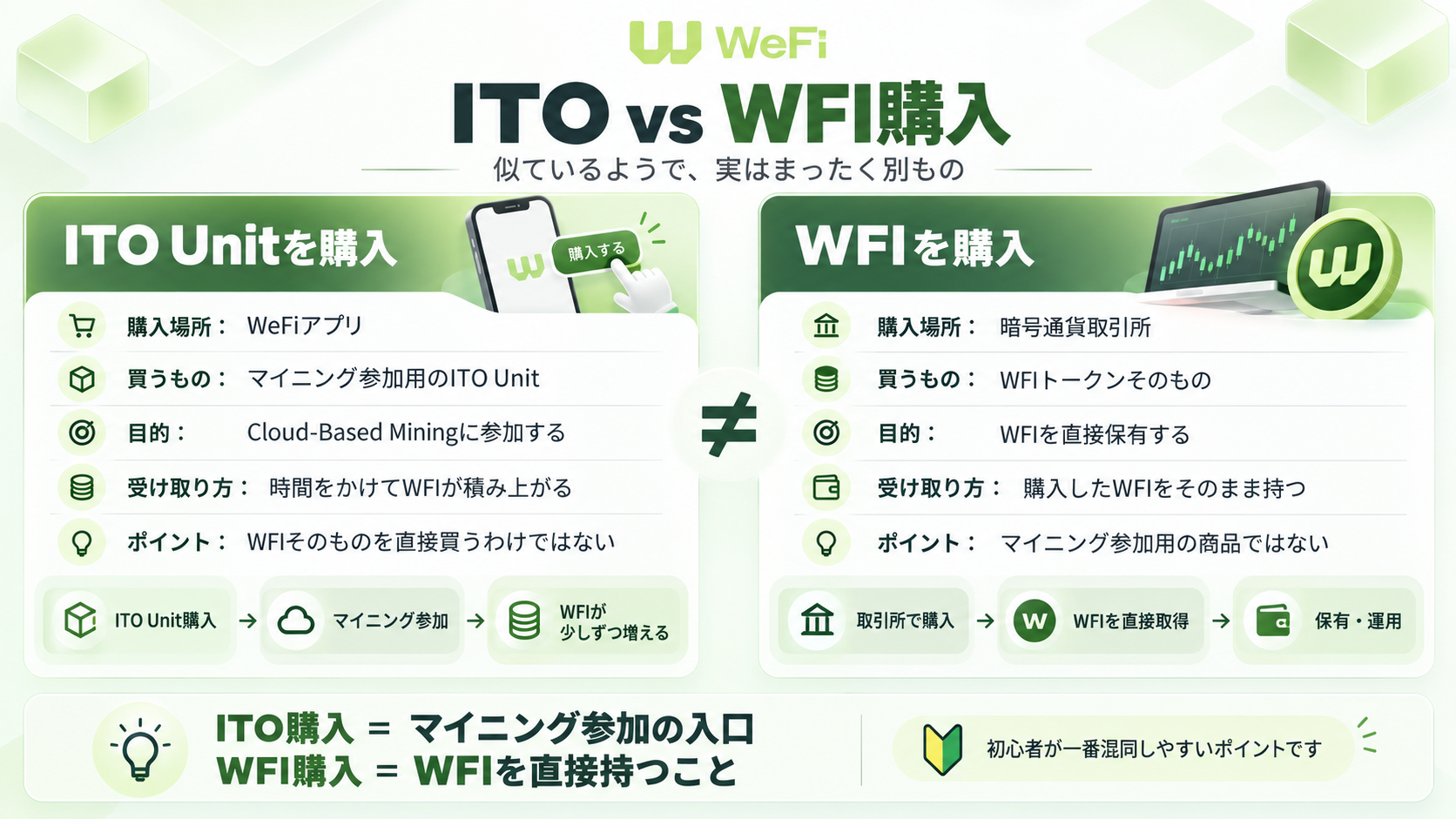 ITOユニットとWFIの違い